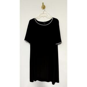 MSK Black short sleeves dress XL With Rhinestone Trimmed